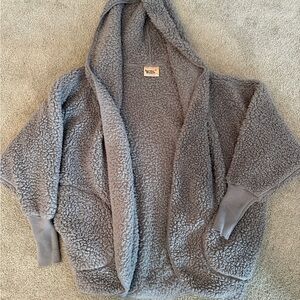 Nordic Beach Original Body Wrap Grey Kitten One Size Teddy Jacket Boho MSRP $85